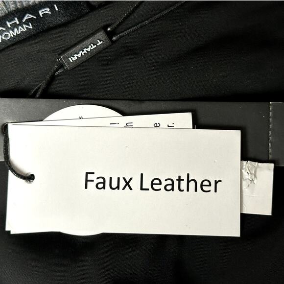 Tahari NWT Faux Leather Plaid Tummy Control Women's Size 3x Careerwear Pants - Picture 8 of 15